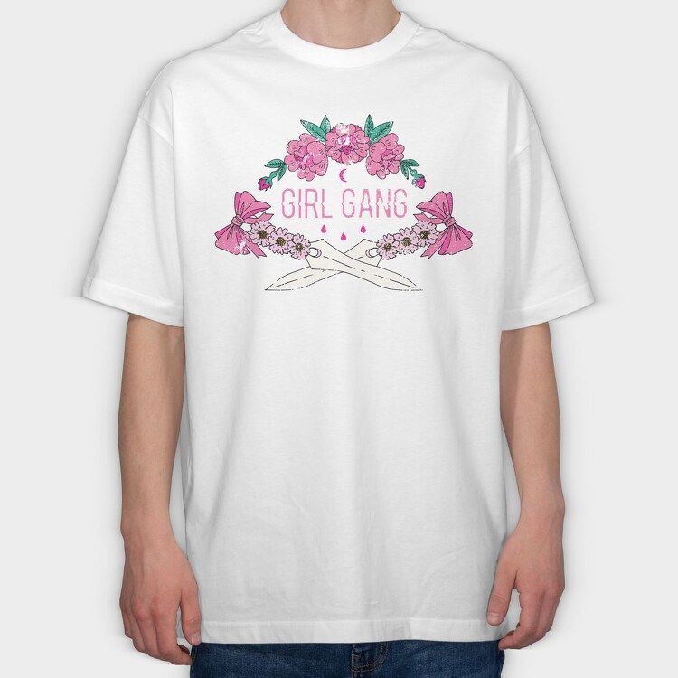 Girl Gang Blooms, Tricou Oversize Barbati (Unisex)