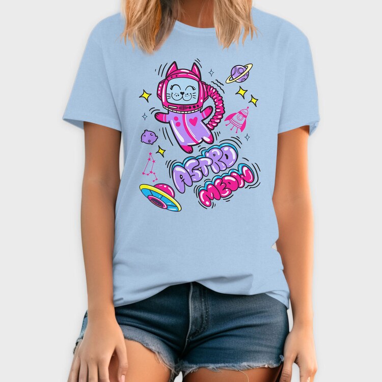 Cat Astronaut Meow, Tricou Barbati (Unisex)