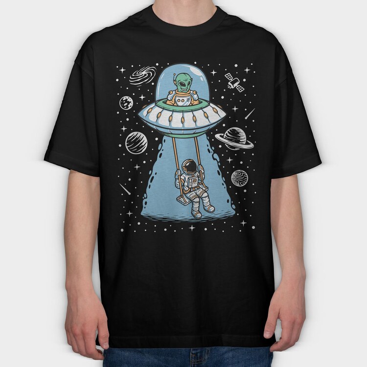 Space Alien Swing, Tricou Oversize Barbati (Unisex)