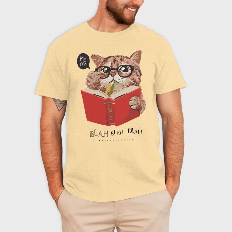 Cat Book Meow, Tricou Barbati (Unisex)