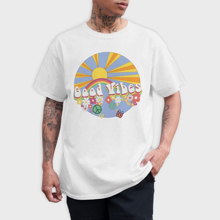 Good Vibes Flower Power, Tricou Barbati (Unisex)