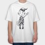 Character Holding Guitar Punk, Tricou Oversize Barbati (Unisex)