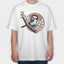 Chickadee Branch Circle, Tricou Oversize Barbati (Unisex)
