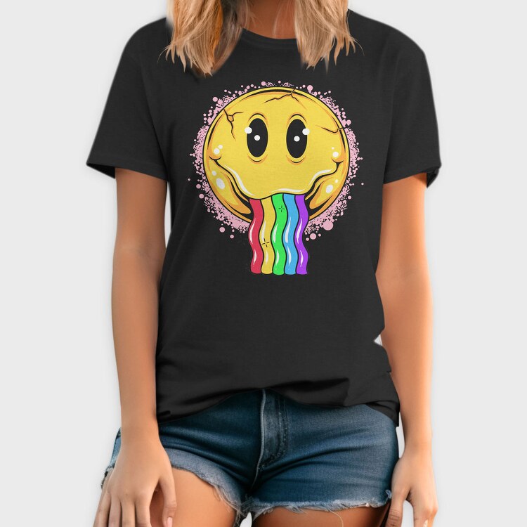 Rainbow Smiley Vibes, Tricou Barbati (Unisex)