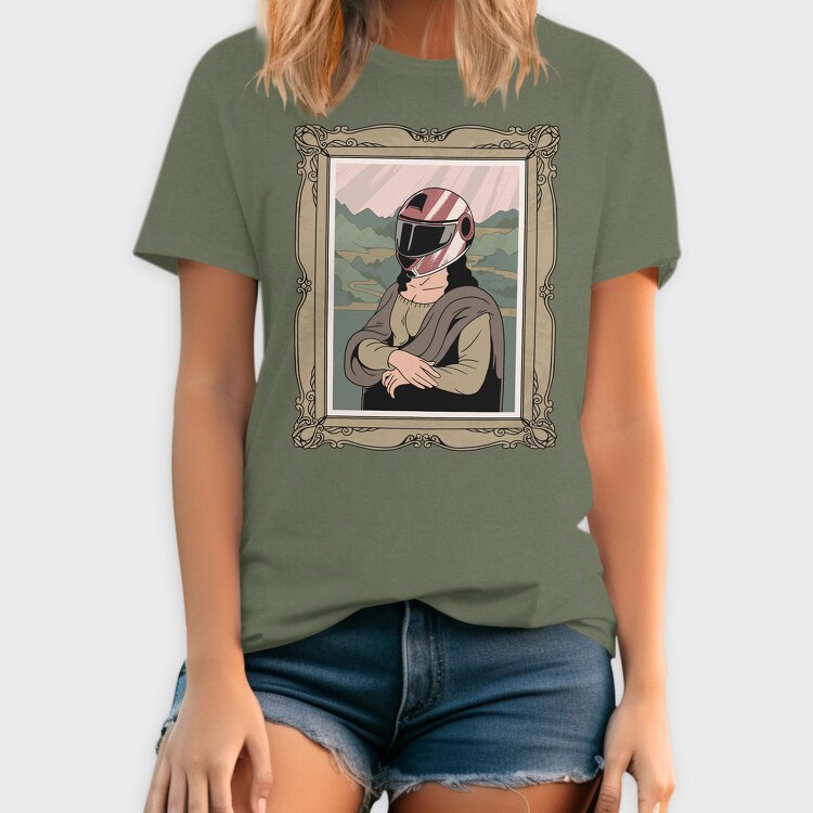 Helmeted Mona Lisa, Tricou Barbati (Unisex)