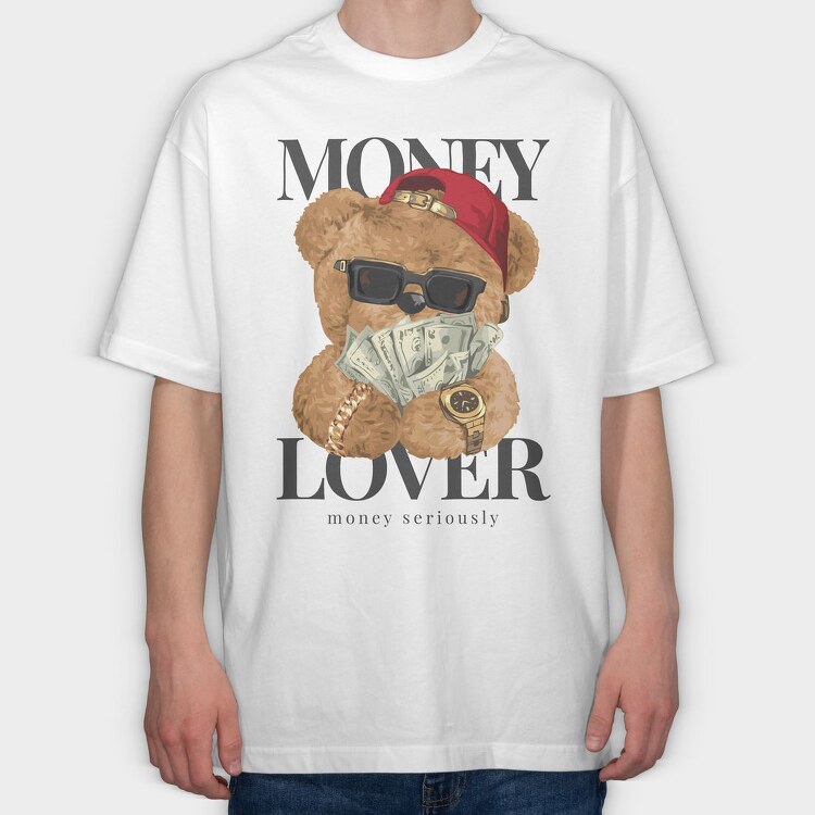 Teddy Rich Money Lover, Tricou Oversize Barbati (Unisex)