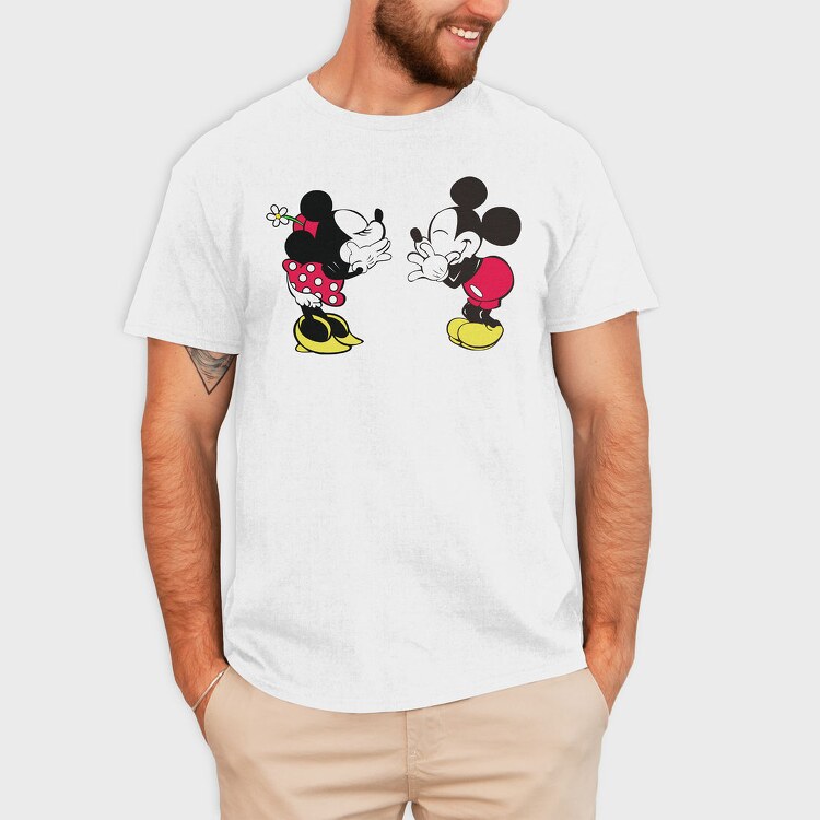 Mickey Minnie Love Affair, Tricou Barbati (Unisex)