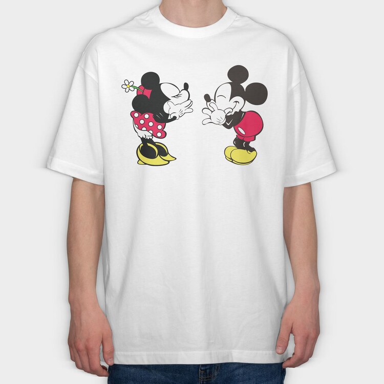 Mickey Minnie Love Affair, Tricou Oversize Barbati (Unisex)