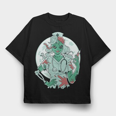 Zombie Nurse, Tricou Oversize Barbati (Unisex)