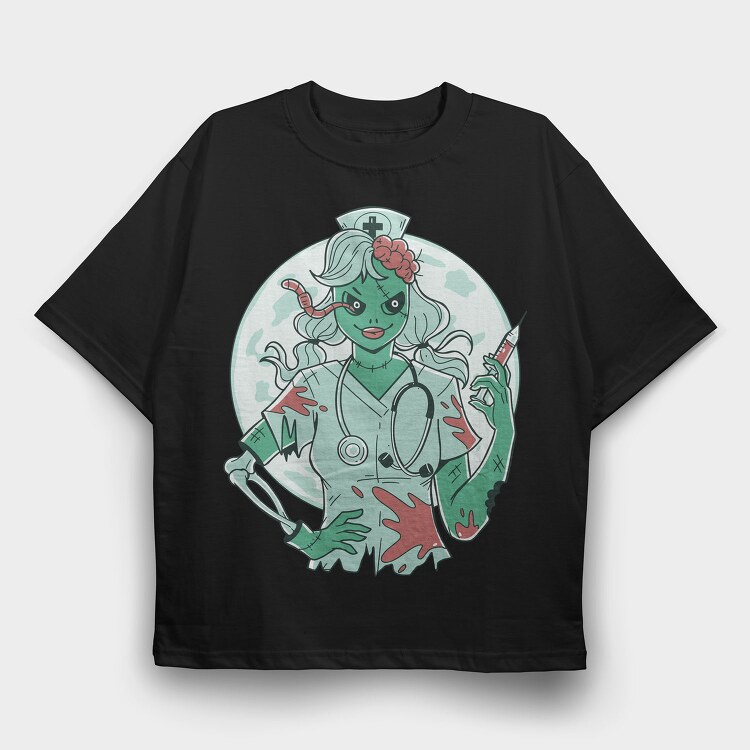 Zombie Nurse, Tricou Oversize Barbati (Unisex)