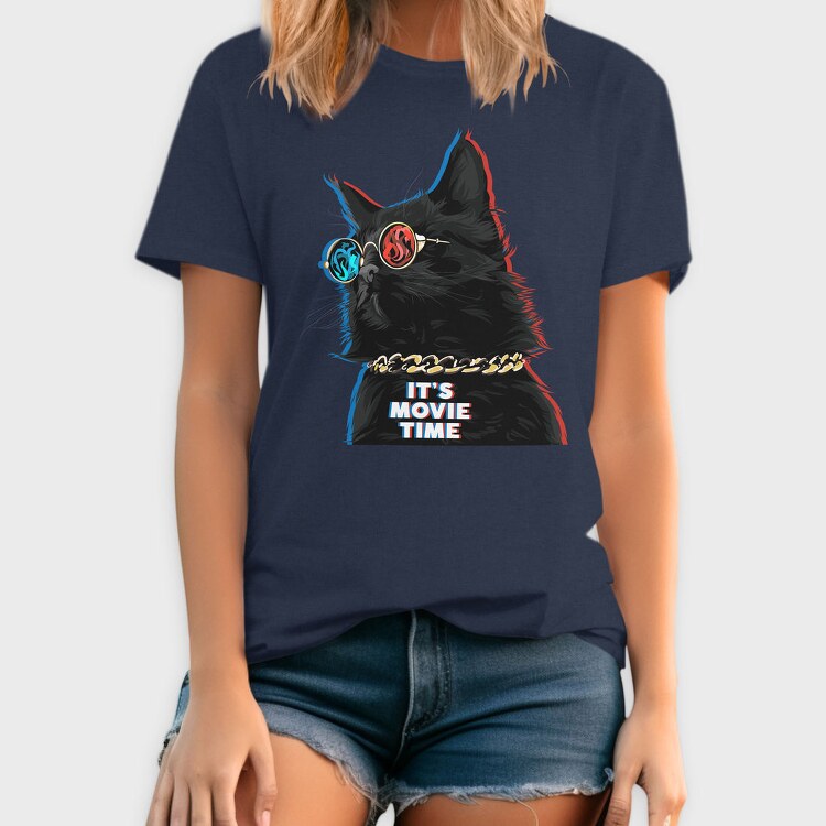 Cat Movie Time, Tricou Barbati (Unisex)