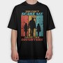 You Cant Scare Me I Have Two Daughters Silhouette, Tricou Oversize Barbati (Unisex)