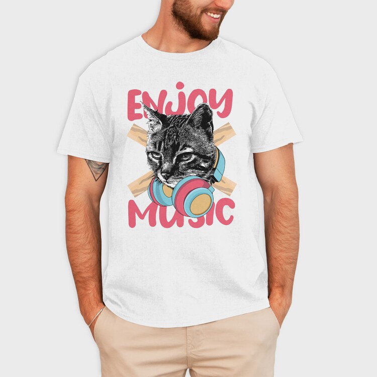 Cat Music Vibes, Tricou Barbati (Unisex)