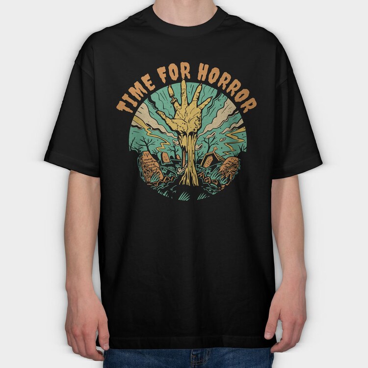 Zombie Hand Time for Horror, Tricou Oversize Barbati (Unisex)