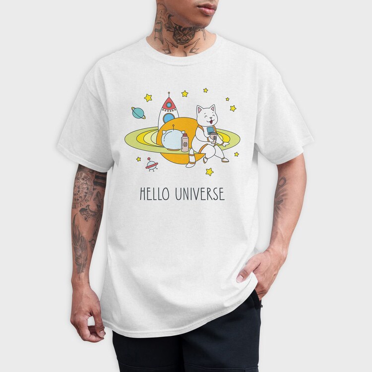 Space Cat Coffee, Tricou Barbati (Unisex)
