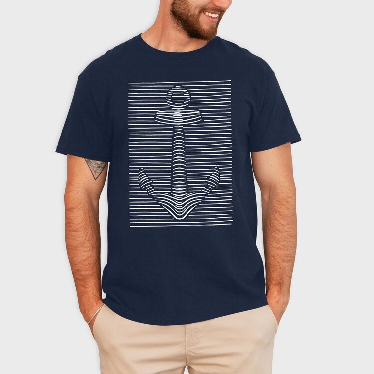3D Illusion Anchor, Tricou Barbati (Unisex)