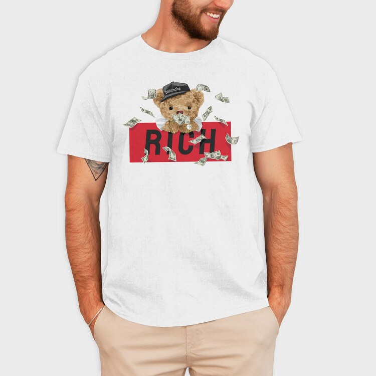 Rich Bear Money, Tricou Barbati (Unisex)