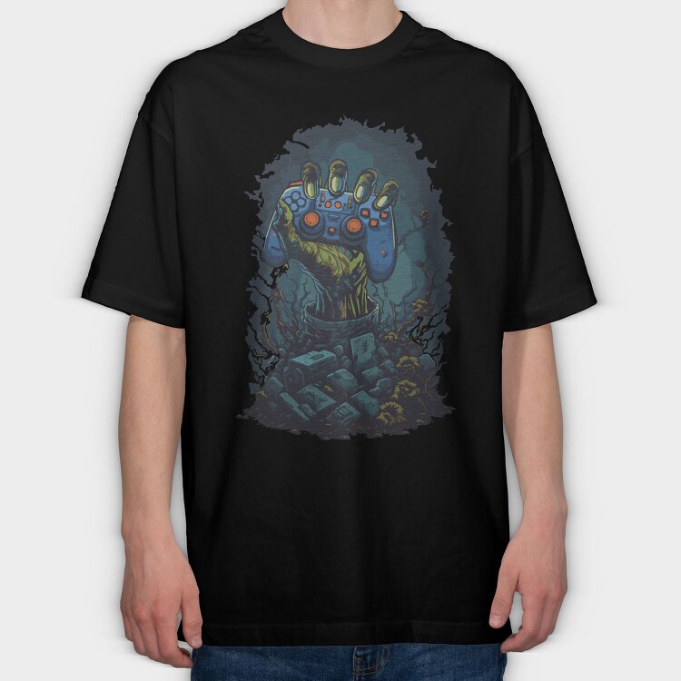 Zombie Gaming Hand, Tricou Oversize Barbati (Unisex)