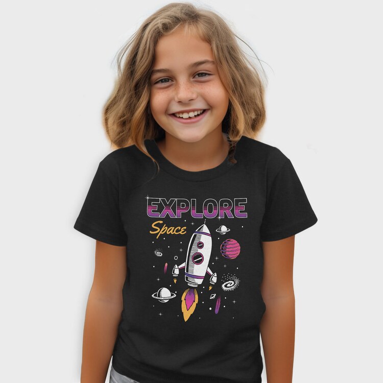 Space Explorer Rocket Ship, Tricou Copii