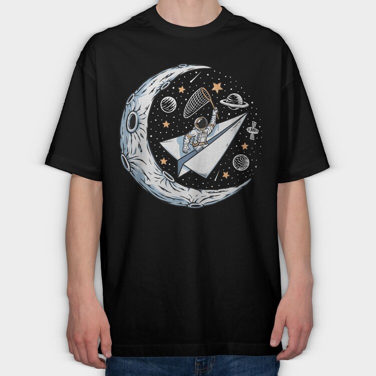 Moon Rocket Dreams, Tricou Oversize Barbati (Unisex)