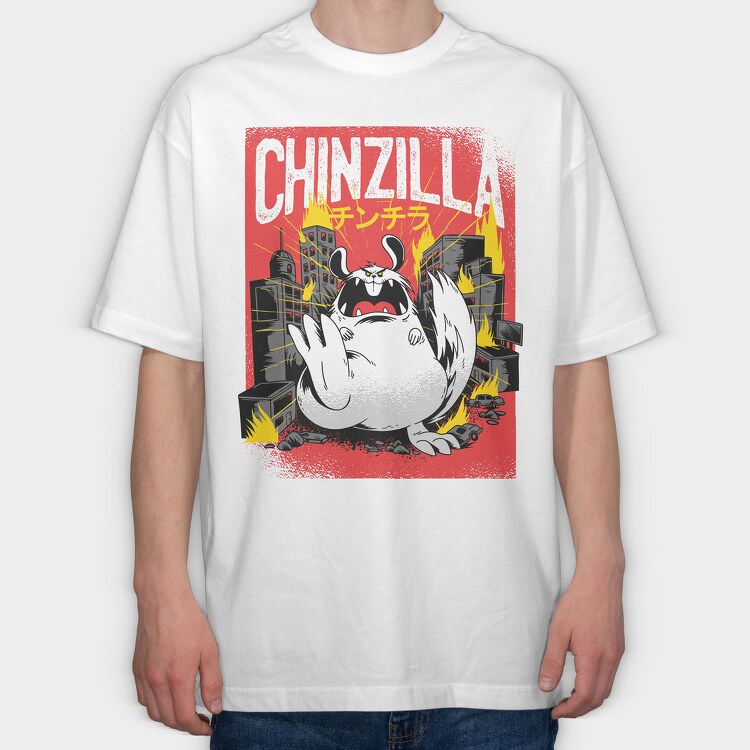 Chinzilla Chaos, Tricou Oversize Barbati (Unisex)