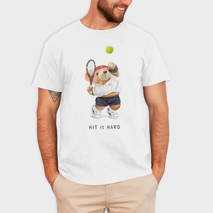 Tennis Bear Ace, Tricou Barbati (Unisex)