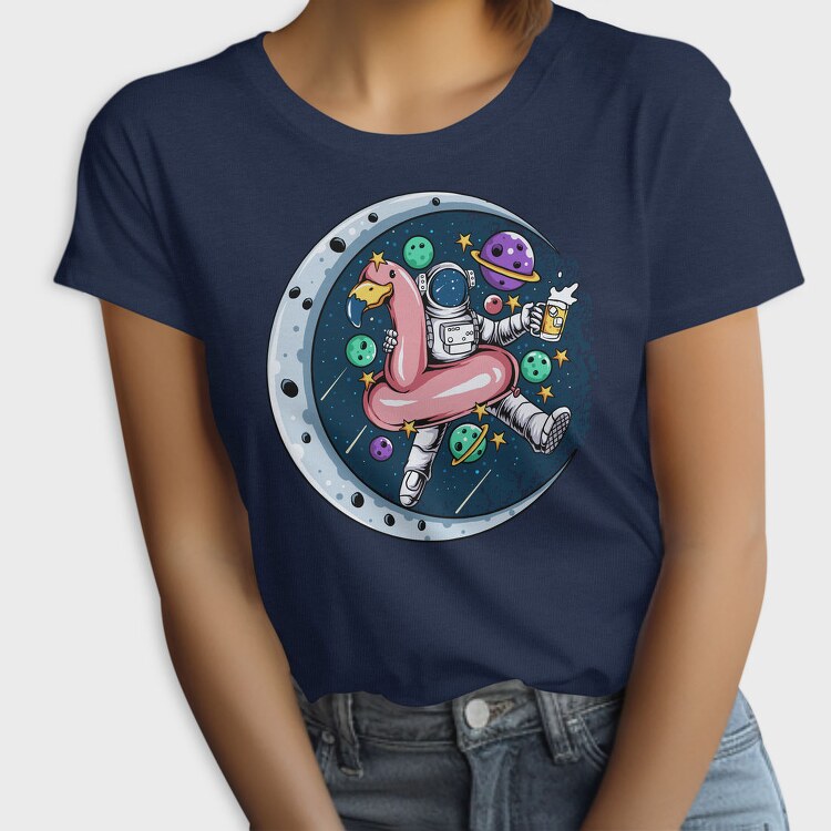 Space Flamingo Astronaut, Tricou Femei