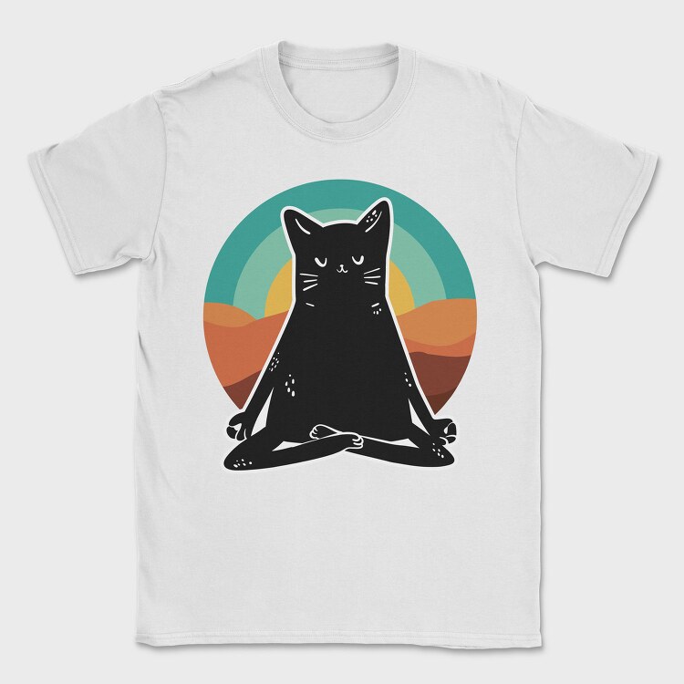 Yoga Cat 2, Tricou Barbati (Unisex)