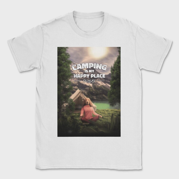 Yoga Camping, Tricou Barbati (Unisex)