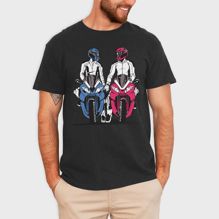 Motorcycle Duo, Tricou Barbati (Unisex)