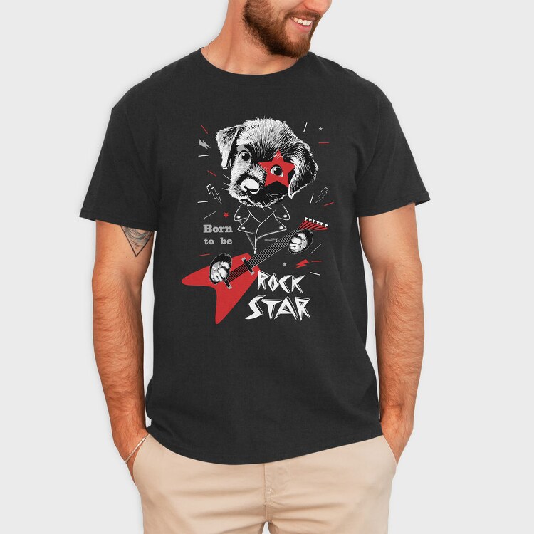 Rockstar Pup, Tricou Barbati (Unisex)