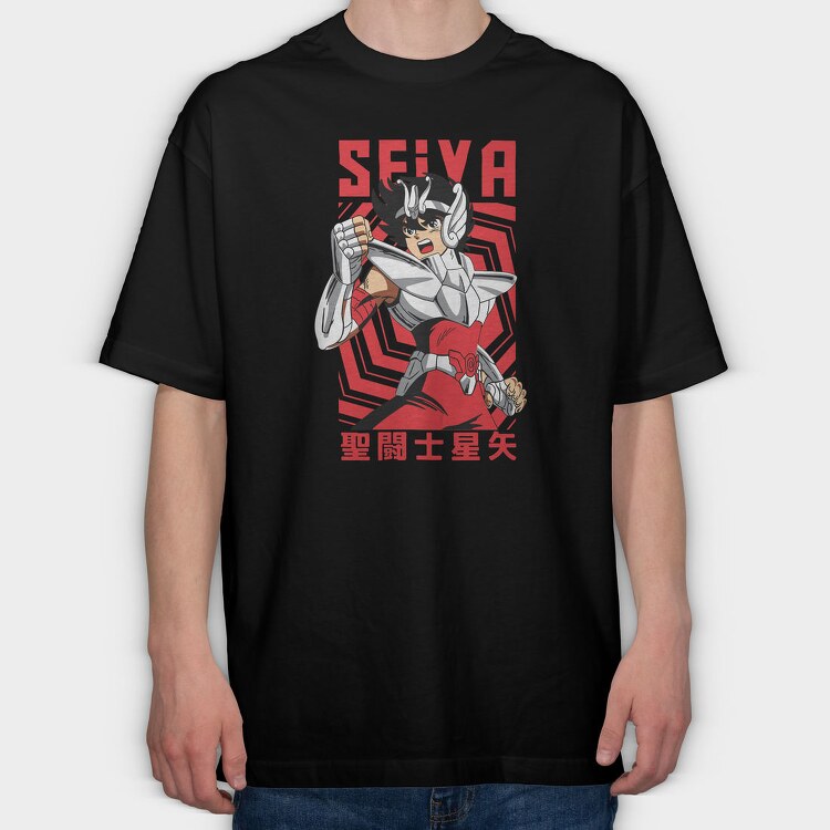 Saint Seiya Knights of the Zodiac 7, Tricou Oversize Barbati (Unisex)