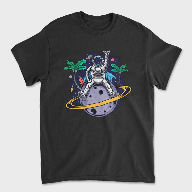 Space Palm Astronaut, Tricou Barbati (Unisex)