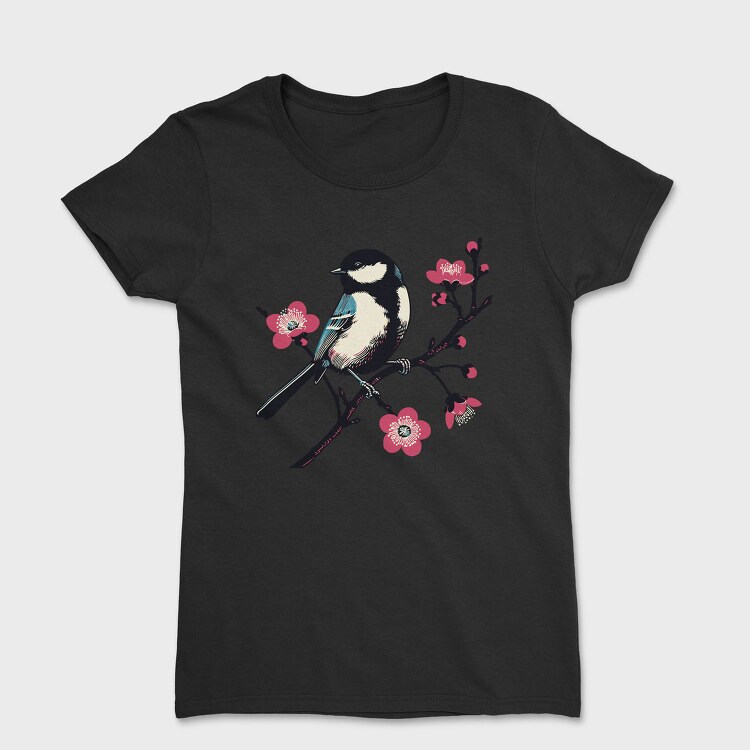 Chickadee On Blossom, Tricou Femei