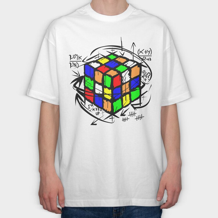 Color Block Cube, Tricou Oversize Barbati (Unisex)