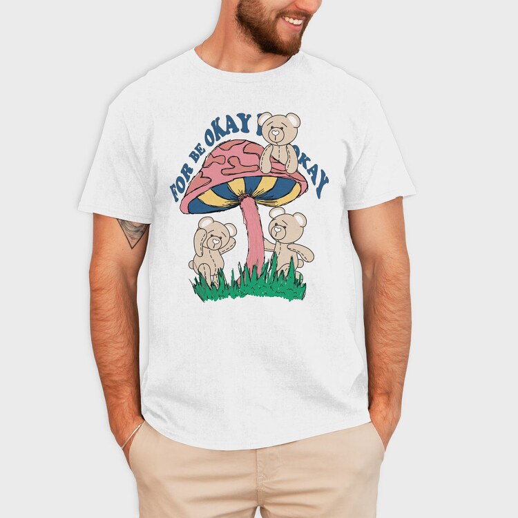 Mushroom Bear Vibes, Tricou Barbati (Unisex)