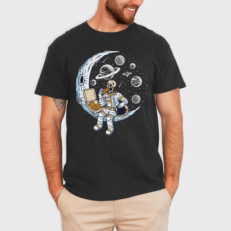 Space Pizza Astronaut, Tricou Barbati (Unisex)