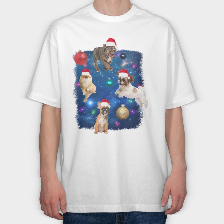 Xmas Dogs, Tricou Oversize Barbati (Unisex)