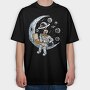 Space Pizza Astronaut, Tricou Oversize Barbati (Unisex)