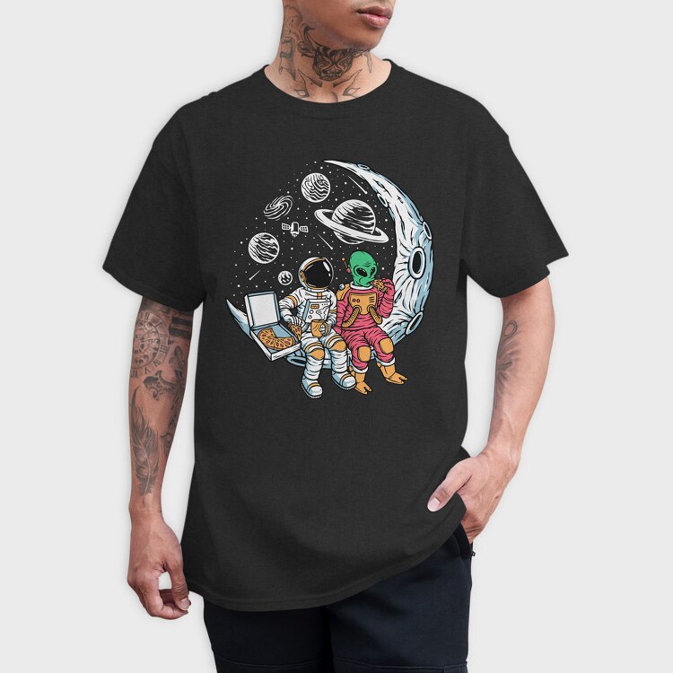 Space Pizza Astronauts, Tricou Barbati (Unisex)