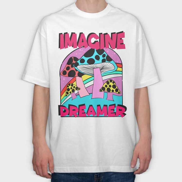 Mushroom Dreams, Tricou Oversize Barbati (Unisex)