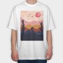 Desert Sunset Vibes, Tricou Oversize Barbati (Unisex)