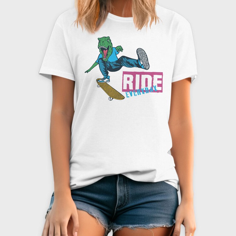 Dino Skate Ride Everyday, Tricou Barbati (Unisex)
