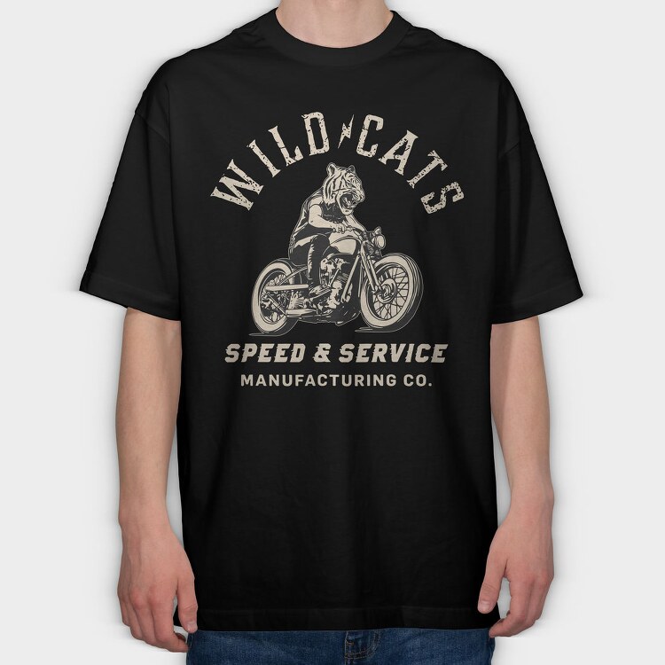 Wildcat Speed Rider, Tricou Oversize Barbati (Unisex)
