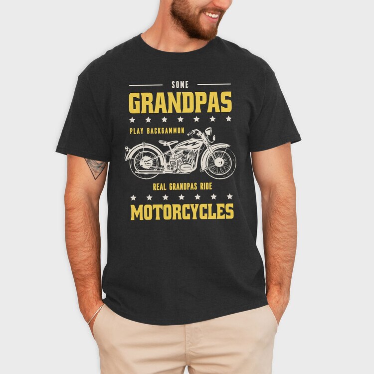 Real Graandpas Ride Motorcycles, Tricou Barbati (Unisex)