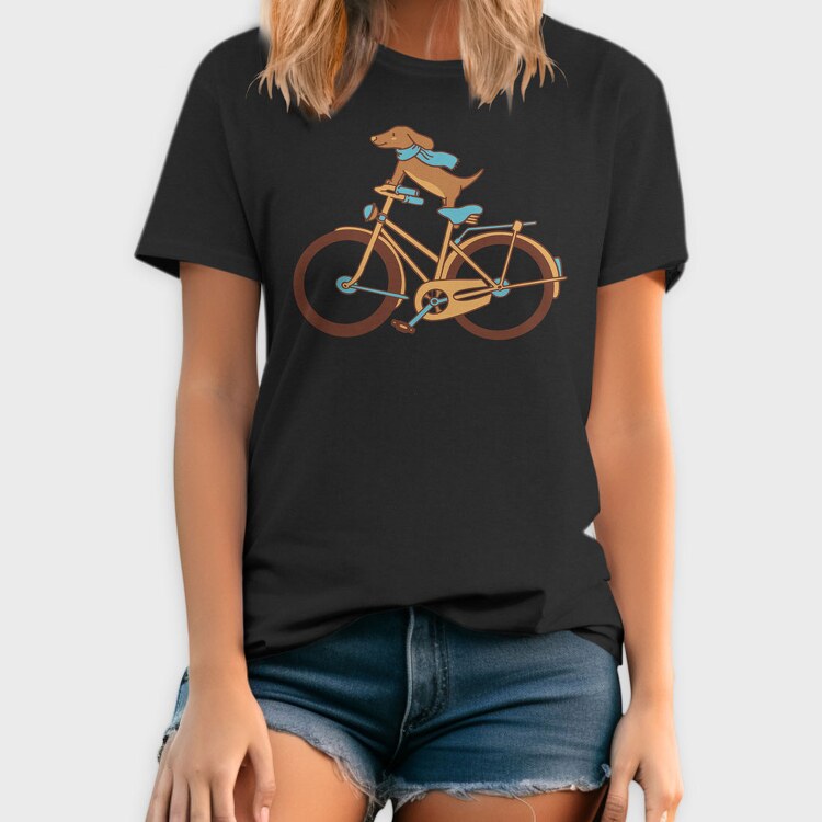 Dachshund Dog Bike, Tricou Barbati (Unisex)