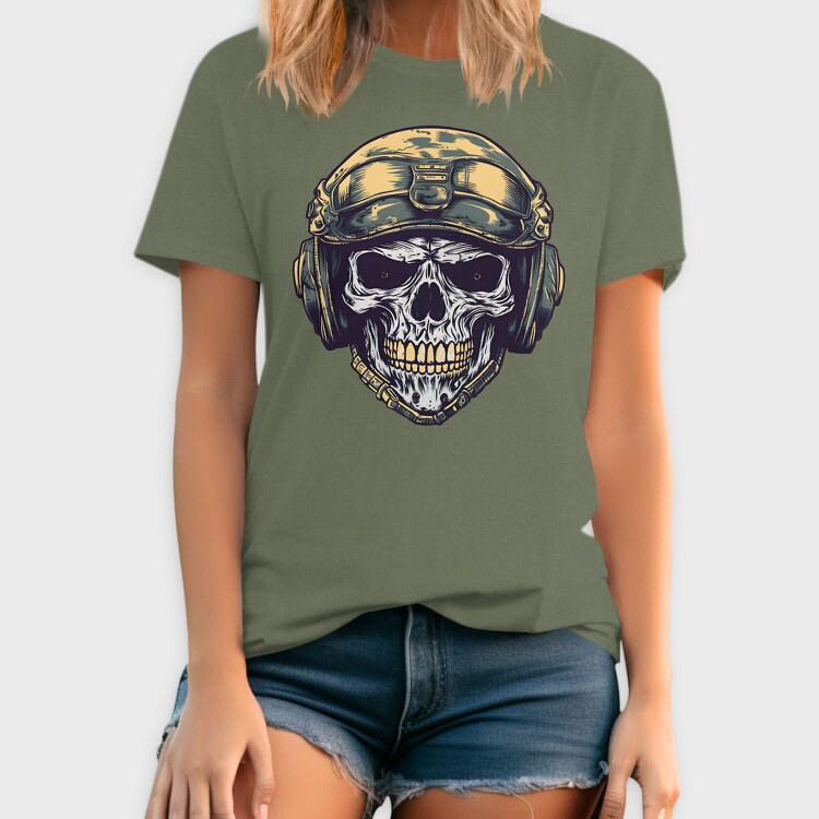 Skull Military Helmet, Tricou Barbati (Unisex)