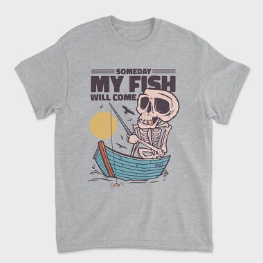Skeleton Fishing, Tricou Barbati (Unisex)