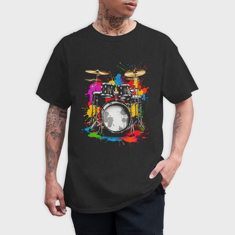 Drummer Set Colorful, Tricou Barbati (Unisex)
