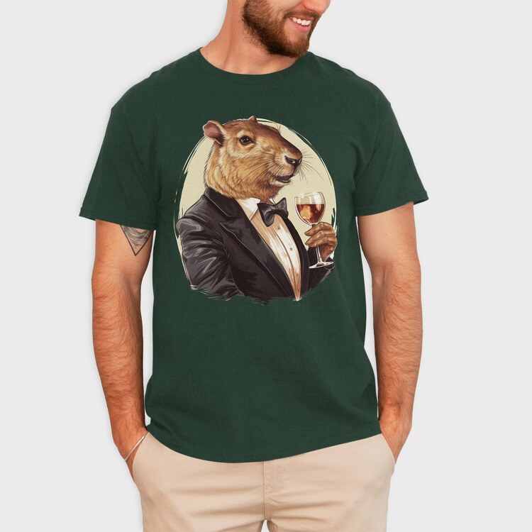 Capybara Drink, Tricou Barbati (Unisex)